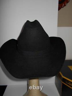 Stetson Black 4 XXXX Beaver Cowboy Hat 7 1/4 with Vintage Dobbs Hat Box