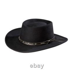 Stetson Black Hawk Wool Felt Western Hat Crushable Gambler Crown