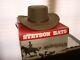 Stetson Cowboy Hat 3x Beaver Hays Smoke Brown Nice Braided Leather Band 7-1/8