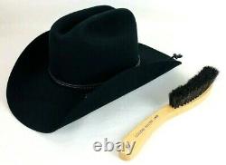 Stetson Cowboy Hat 4X Beaver Black Carson 7 1/8 33/4 Rim withOrig Box & Brush