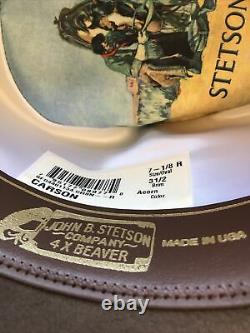 Stetson Cowboy Hat 4X Beaver Brown-Taupe Carson 7 1/8 3 1/2 Brim