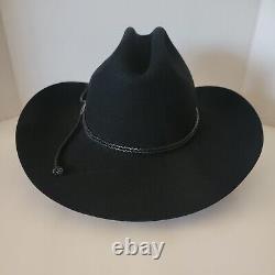 Stetson Cowboy Hat 4X Beaver Fur BLACK Carson 7 used, Very Nice Condition