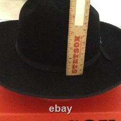 Stetson Cowboy Hat 6X Beaver Felt Black Open Road With Hat Brush Cleaner