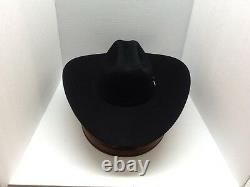 Stetson Cowboy Hat 6X Beaver Fur Black High Noon 5brim FreeHatBrush
