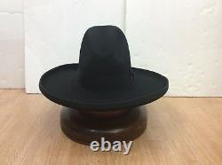 Stetson Cowboy Hat 6X TOM MIX Beaver Fur Black 5brim FreeHatBrush