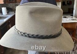 Stetson Cowboy Hat Beaver 7 1/4 Original Box Hat Band 2.5 Brim 1980s EUC