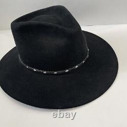 Stetson Cowboy Hat Diamond Jim The Gun Club Size 7 1/2 XXXX Felt Black USA