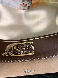 Stetson Cowboy Hat Rancher 4X Beaver Size 7 Fawn Vintage Pintura