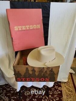 Stetson Cowboy Hat Size 6-7/8 R Oval Ranch Tan New In Box Brim#SF0575D440