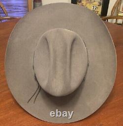 Stetson Cowboy Western Hat Size 7.5 4X Beaver Grey Knife -Hatchets -Arrow Band