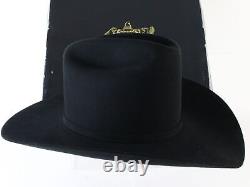 Stetson EL PATRON Black Beaver Fur Felt Cowboy Hat With Buckle 30x Size 6 3/4 54cm