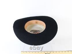 Stetson EL PATRON Black Beaver Fur Felt Cowboy Hat With Buckle 30x Size 6 3/4 54cm