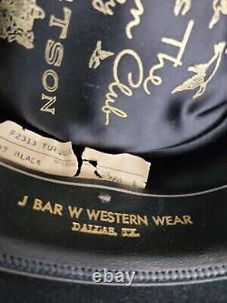 Stetson Gun Club Hat Beaver Black Turquoise Gemstone Felt Western Cowboy (XS)