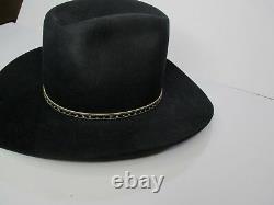 Stetson Hat Beaver XXXX 6 7/8 Black Vintage Western Rockabilly Steer Box #B3