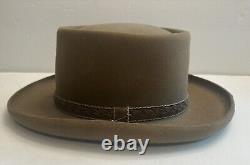 Stetson Hays XXX Beaver Hat Size 7 1/4 In Smoke Brown Leather Band Never Worn