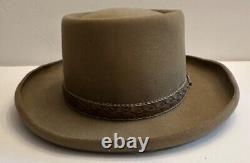 Stetson Hays XXX Beaver Hat Size 7 1/4 In Smoke Brown Leather Band Never Worn