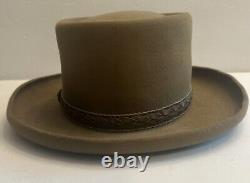 Stetson Hays XXX Beaver Hat Size 7 1/4 In Smoke Brown Leather Band Never Worn