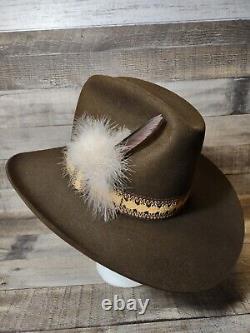 Stetson John B 4X Beaver Cowboy Hat w RARE vtg STETSON hatband Sz 6 7/8