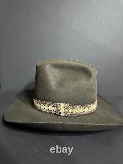 Stetson John B 4X Beaver Cowboy Hat w RARE vtg STETSON hatband Sz 7 1/4