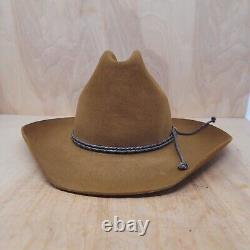 Stetson Men's Cowboy XXXX 4X Beaver Brown Leather Braid Vintage 90's