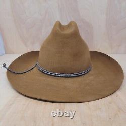 Stetson Men's Cowboy XXXX 4X Beaver Brown Leather Braid Vintage 90's