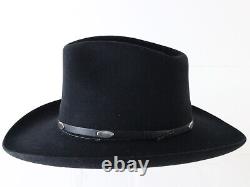 Stetson Mens Black Beaver Fur Felt Cowboy Hat Giant 4x 6 5/8 53cm