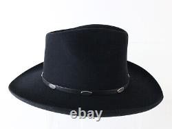 Stetson Mens Black Beaver Fur Felt Cowboy Hat Giant 4x 6 5/8 53cm