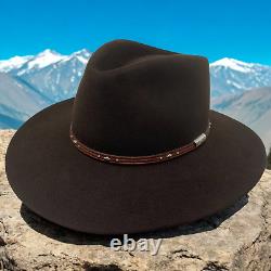 Stetson Pawnee 5X Beaver Felt Western Cowboy Hat Sz 7 1/8 Chocolate Brown OG Box