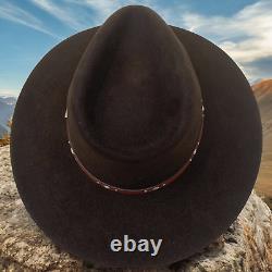 Stetson Pawnee 5X Beaver Felt Western Cowboy Hat Sz 7 1/8 Chocolate Brown OG Box