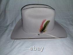 Stetson Rancher Western Hat 5X Beaver Light Gray Sz 7 3/8 Long Oval with CASE
