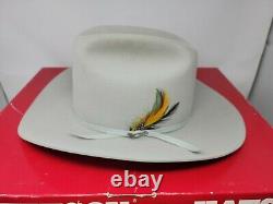 Stetson Rancher Western Hat 5X Beaver Mist Gray Sz 7 1/4 Long Oval OEM Box F3010