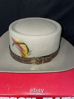 Stetson Revenger Western Cowboy Hat Color Taupe 7 1/8 4X Beaver Vintage Box