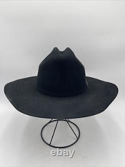 Stetson SKYLINE 6X Black 100% Pure Fur Felt Belted Cowboy Hat Men's Size 6 7/8