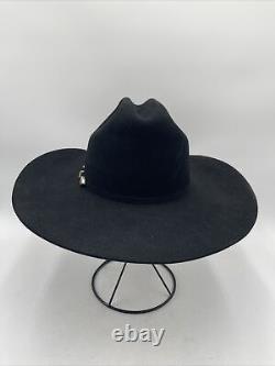 Stetson SKYLINE 6X Black 100% Pure Fur Felt Belted Cowboy Hat Men's Size 6 7/8