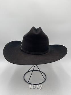 Stetson SKYLINE 6X Black 100% Pure Fur Felt Belted Cowboy Hat Men's Size 6 7/8