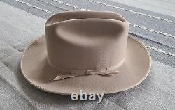 Stetson Silver Belly 3/4 Brim Felt Cowboy Hat Beige Size 6 7/8