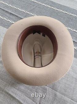 Stetson Silver Belly 3/4 Brim Felt Cowboy Hat Beige Size 6 7/8