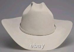 Stetson Silverbelly Shasta 59 10X White Beaver Hat With3 pc Buckle Set 7 3/8