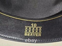 Stetson Silverbelly Shasta 59 10X White Beaver Hat With3 pc Buckle Set 7 3/8