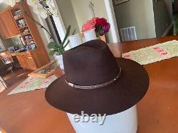 Stetson The Gun Club Pawnee 4x Chocolate Brown Beaver Felt Hat 7 3/4