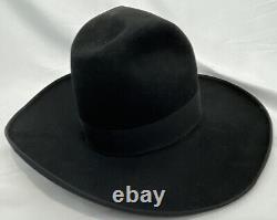 Stetson Tom Mix 4x Beaver 7 1/8 57 Cowboy Black Hat with Bow Excellent Condition