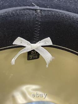 Stetson Tom Mix 4x Beaver 7 1/8 57 Cowboy Black Hat with Bow Excellent Condition