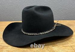 Stetson Vintage 10x Beaver Black Western Hat Sz 7 Wide Brim