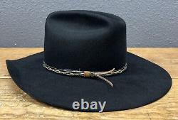 Stetson Vintage 10x Beaver Black Western Hat Sz 7 Wide Brim