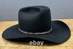 Stetson Vintage 10x Beaver Black Western Hat Sz 7 Wide Brim