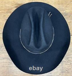 Stetson Vintage 10x Beaver Black Western Hat Sz 7 Wide Brim