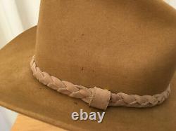 Stetson Vtg. 1980's Men's Med. Light Brown 4X Beaver Felt Cowboy Hat, Size 7 1/8