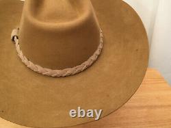 Stetson Vtg. 1980's Men's Med. Light Brown 4X Beaver Felt Cowboy Hat, Size 7 1/8