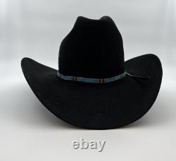 Stetson Western Cowboy Hat 4X XXXX Beaver Fur F2026 Quill Felt Black Sz 7 1/4