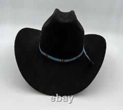 Stetson Western Cowboy Hat 4X XXXX Beaver Fur F2026 Quill Felt Black Sz 7 1/4